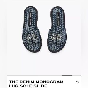 Marc Jacobs Blue Monogram Slides